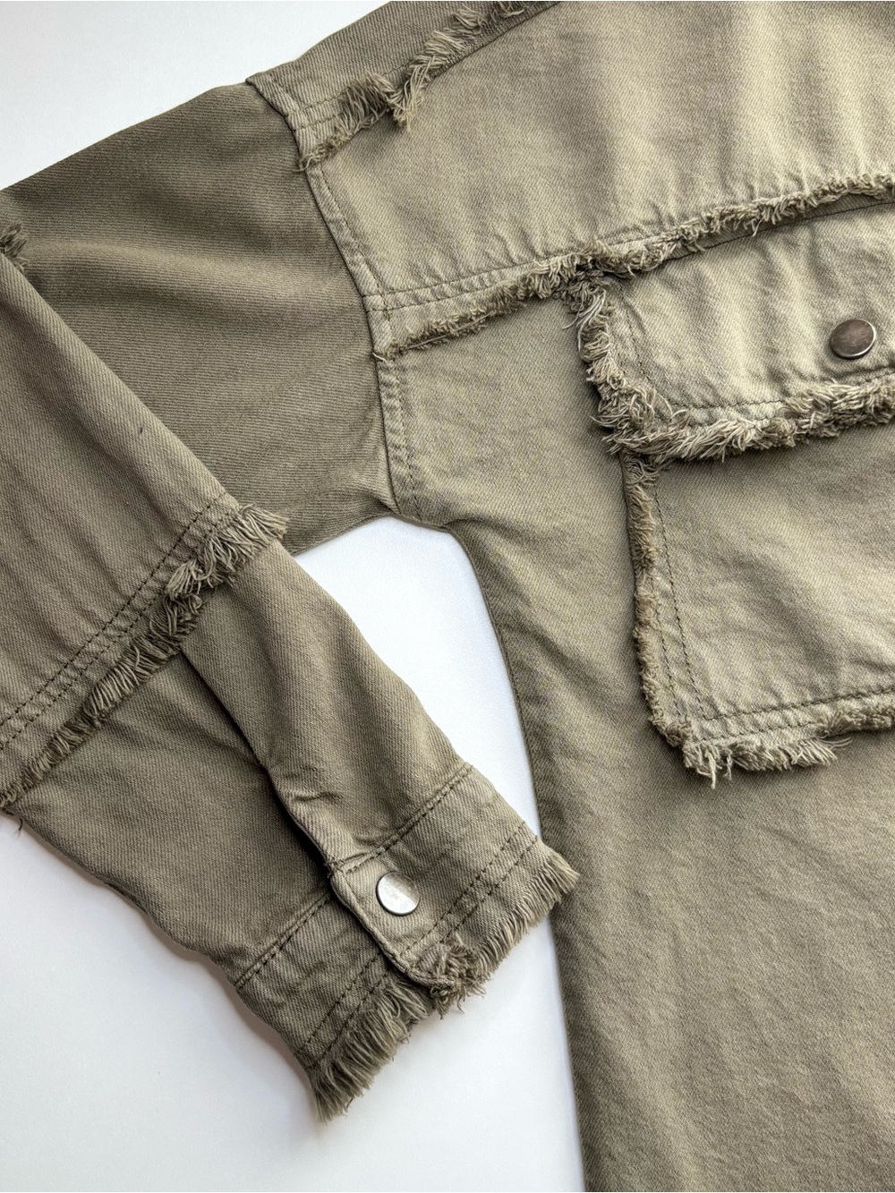 Elan Devan Rock & Roll Oversized Distressed Military Shacket Jacket S - Picture 8 of 10
